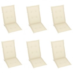 Sonata Възглавници за градински столове, 6 бр, кремави, 120x50x4 см - Градински столове