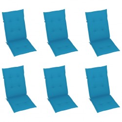 Sonata Възглавници за градински столове, 6 бр, сини, 120x50x4 см - Градински столове