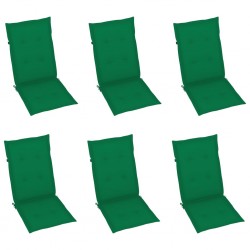 Sonata Възглавници за градински столове, 6 бр, зелени, 120x50x4 см - Градински столове