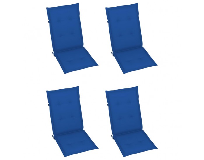 Sonata Възглавници за градински столове 4 бр кралско сини 120x50x4 см