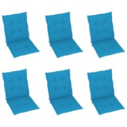 Sonata Възглавници за градински столове, 6 бр, сини, 100x50x4 см - Градински столове
