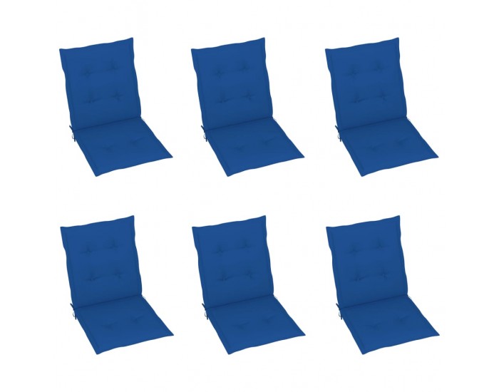 Sonata Възглавници за градински столове 6 бр кралско сини 100x50x4 см