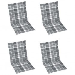 Sonata Възглавници за градински столове 4 бр сиво каре 100x50x4 см - Градински столове