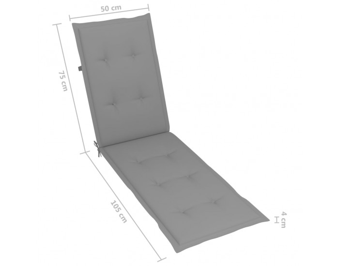 Sonata Шалте за шезлонг, сиво, (75+105)x50x4 см Sonata Шалте за шезлонг, сиво, (75+105)x50x4 см
