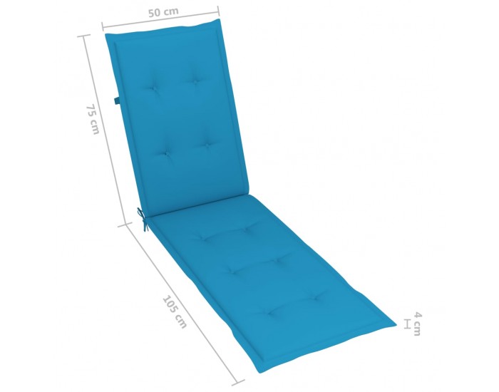 Sonata Шалте за шезлонг, синьо, (75+105)x50x4 см