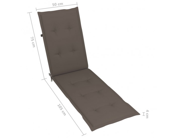 Sonata Шалте за шезлонг, таупе, (75+105)x50x4 см