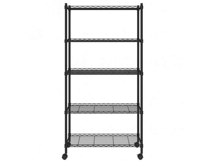 Sonata 5-етажен стелаж за съхранение колела 75x35x155 см черен 250 кг