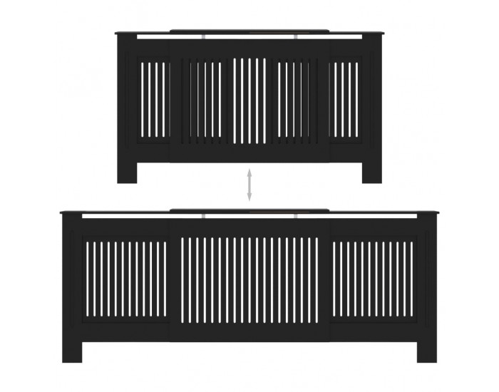 Sonata МДФ параван за радиатор, черен, 205 см