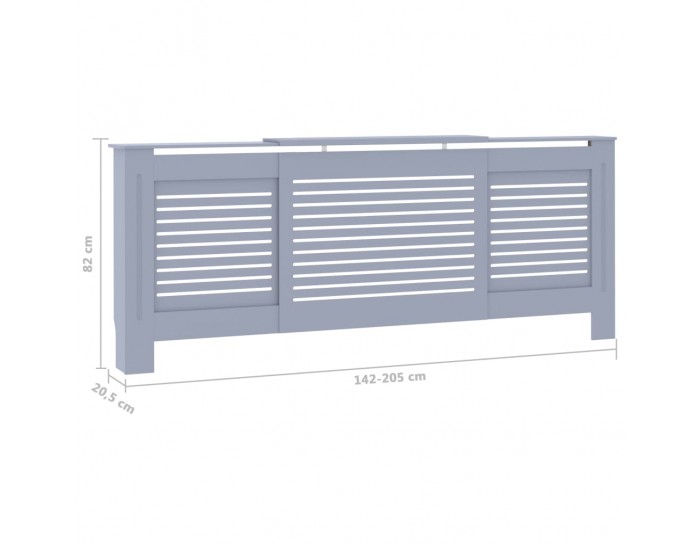 Sonata МДФ параван за радиатор, сив, 205 см