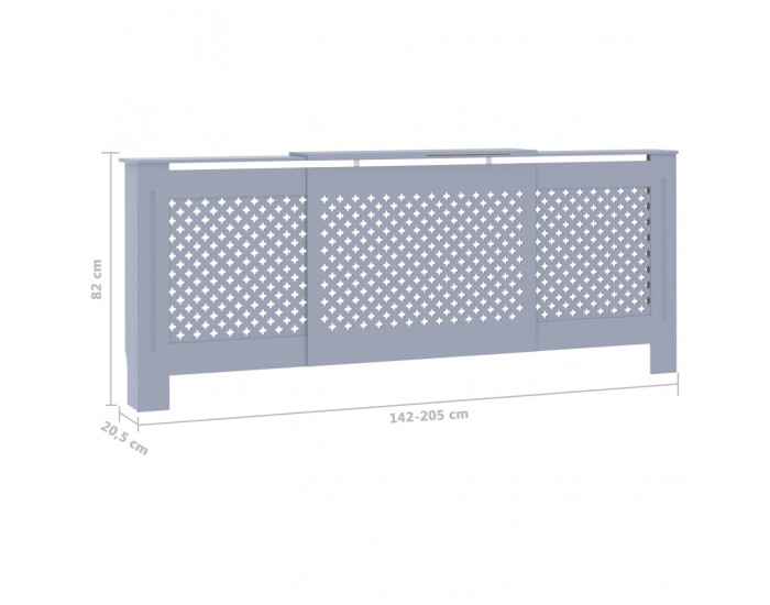 Sonata МДФ параван за радиатор, сив, 205 см