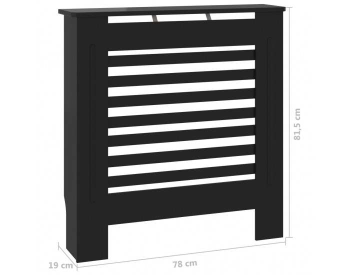 Sonata МДФ параван за радиатор, черен, 78 см