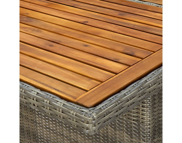 Sonata Градинска маса, кафява, полиратан и акация масив