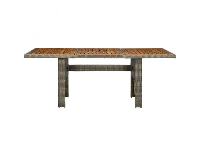 Sonata Градинска маса, кафява, полиратан и акация масив