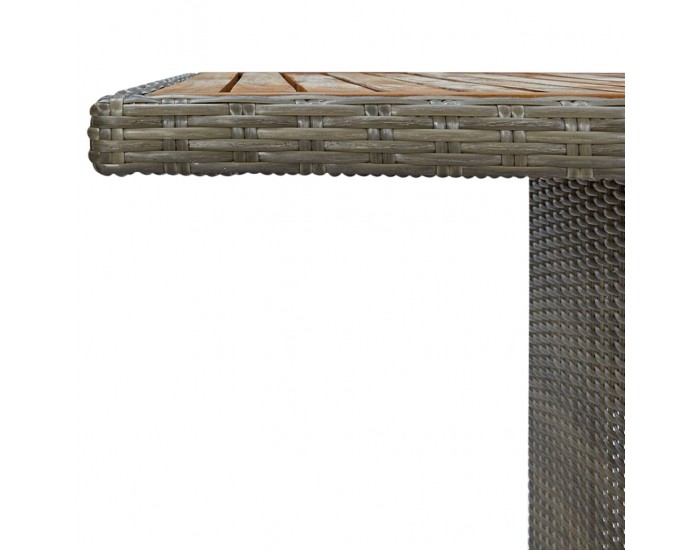 Sonata Градинска маса, кафява, полиратан и акация масив