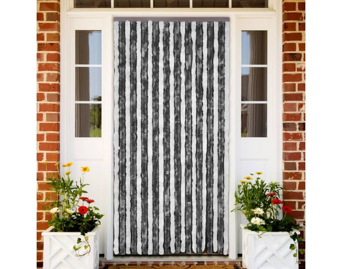 Sonata Завеса против насекоми, сиво и бяло, 56x200 см, шенил