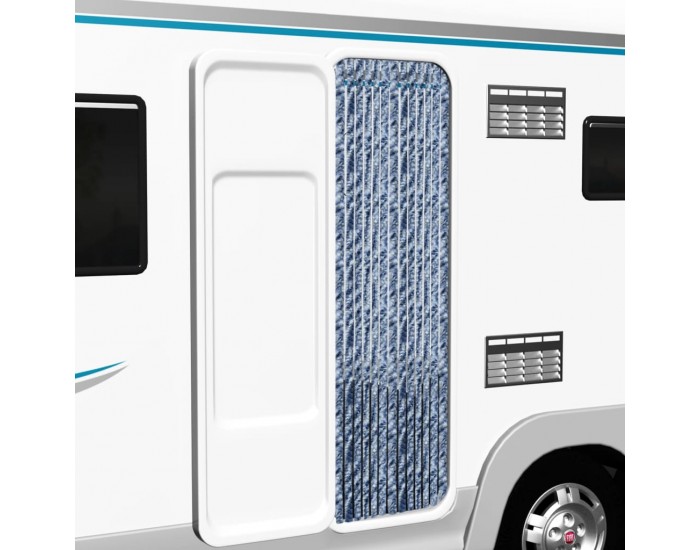 Sonata Завеса против насекоми, синьо и бяло, 90x200 см, шенил