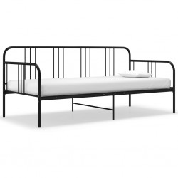 Sonata Рамка за разтегателен диван, черна, метал, 90x200 см - Спалня