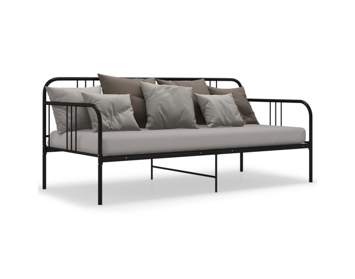 Sonata Рамка за разтегателен диван, черна, метал, 90x200 см