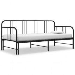 Sonata Рамка за легло, разтегателен диван, черна, метал, 90x200 см - Легла