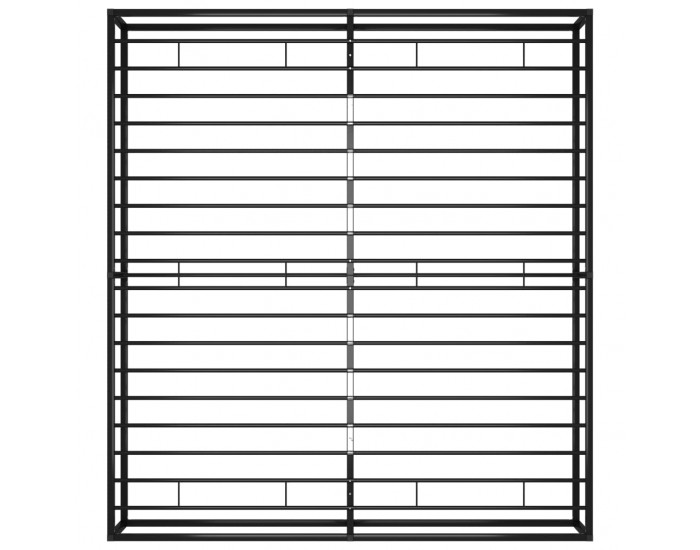 Sonata Рамка за легло, черна, метал, 200x200 cм