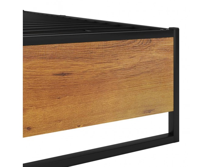 Sonata Рамка за легло, черна, метал, 100x200 cм