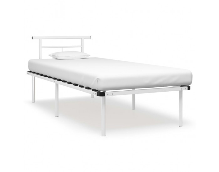 Sonata Рамка за легло, бяла, метал, 90x200 см