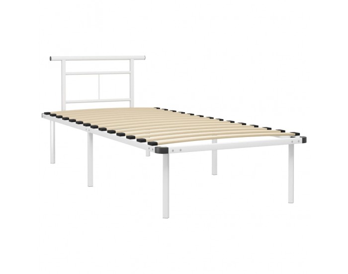 Sonata Рамка за легло, бяла, метал, 90x200 см