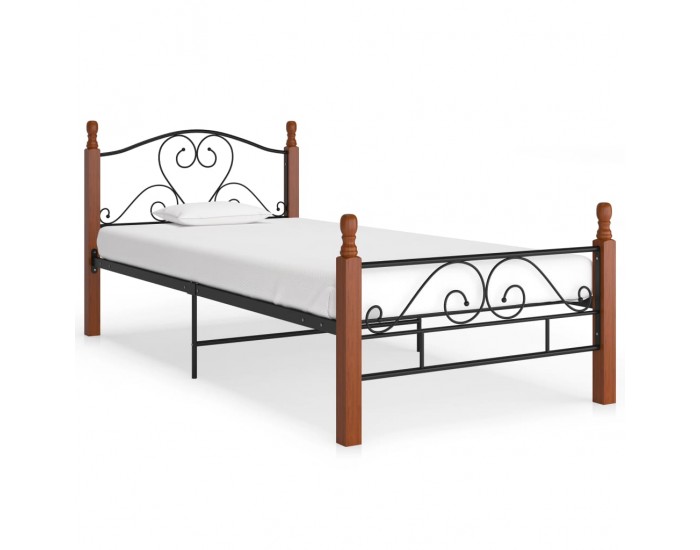 Sonata Рамка за легло, черна, метал, 90x200 см