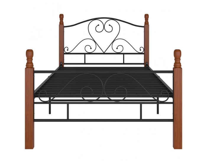 Sonata Рамка за легло, черна, метал, 90x200 см