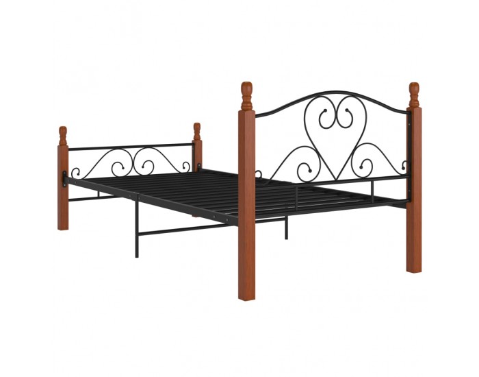 Sonata Рамка за легло, черна, метал, 90x200 см