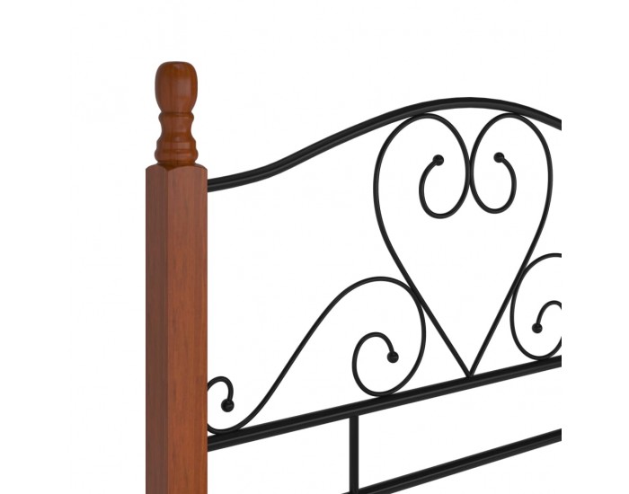 Sonata Рамка за легло, черна, метал, 90x200 см