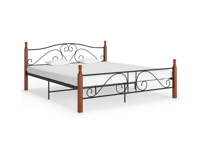 Sonata Рамка за легло, черна, метал, 200x200 cм