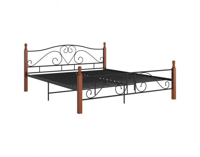 Sonata Рамка за легло, черна, метал, 200x200 cм