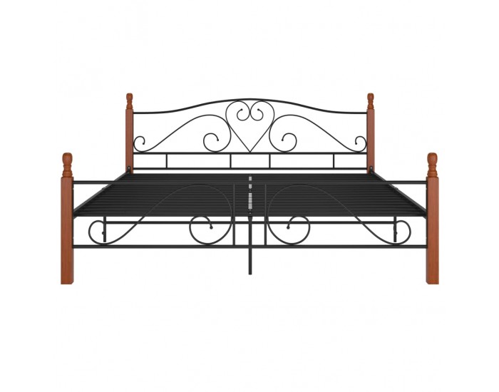 Sonata Рамка за легло, черна, метал, 200x200 cм