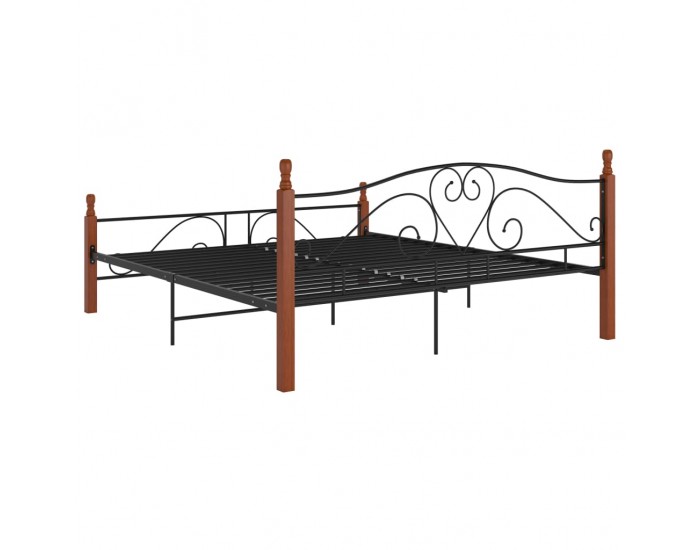 Sonata Рамка за легло, черна, метал, 200x200 cм