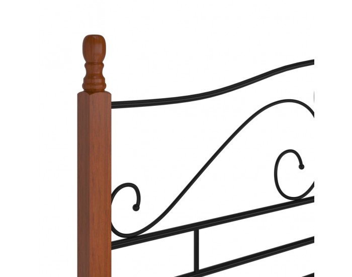 Sonata Рамка за легло, черна, метал, 200x200 cм