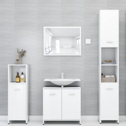 Sonata Комплект мебели за баня от 4 части, бял гланц, ПДЧ - Комплекти