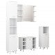 Sonata Комплект мебели за баня от 4 части, бял, ПДЧ