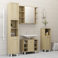 Sonata Комплект мебели за баня от 4 части, дъб сонома, ПДЧ - Баня