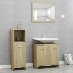 Sonata Комплект мебели за баня от 3 части, дъб сонома, ПДЧ - Комплекти