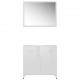 Sonata Комплект мебели за баня от 3 части, бял гланц, ПДЧ
