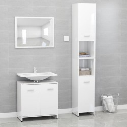 Sonata Комплект мебели за баня от 3 части, бял гланц, ПДЧ - Сравняване на продукти