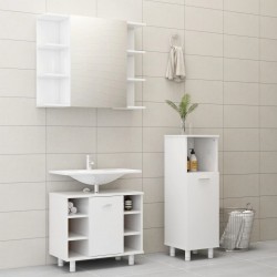 Sonata Комплект мебели за баня от 3 части, бял гланц, ПДЧ - Комплекти