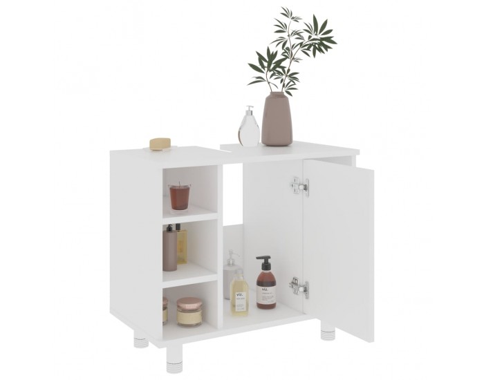 Sonata Комплект мебели за баня от 3 части, бял, ПДЧ