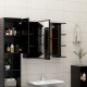 Sonata Комплект мебели за баня от 3 части, черен, ПДЧ
