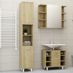 Sonata Комплект мебели за баня от 3 части, дъб сонома, ПДЧ - Комплекти