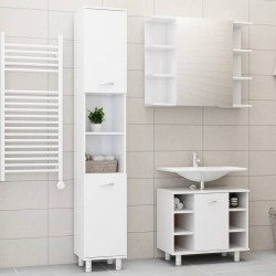 Sonata Комплект мебели за баня от 3 части, бял гланц, ПДЧ - Комплекти