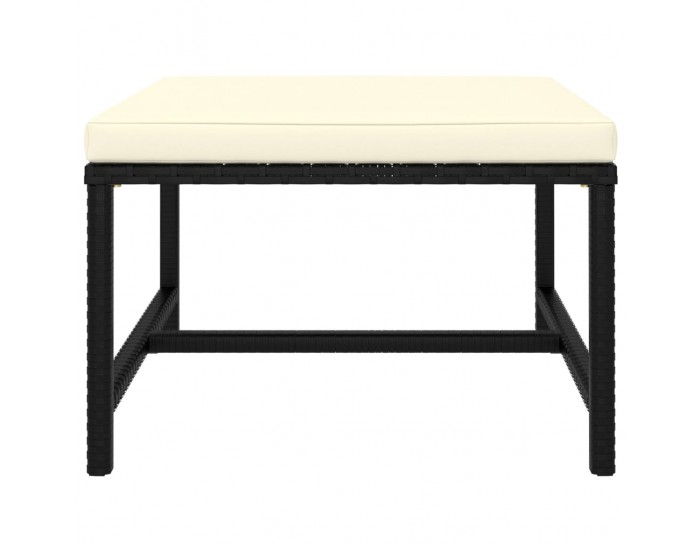 Sonata Градински комплект с възглавници, 4 части, черен полиратан