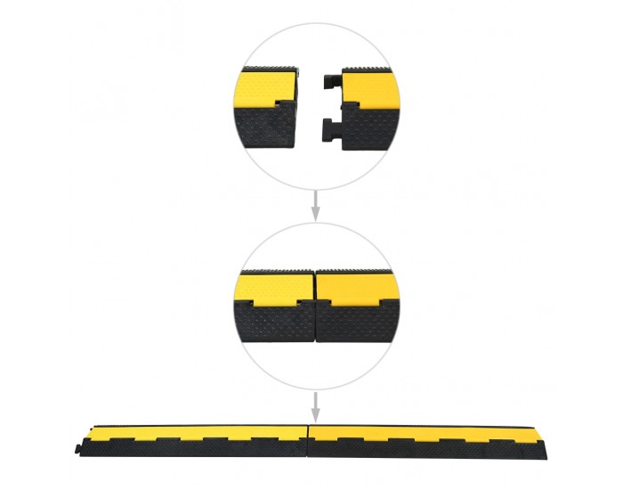 Sonata Защитни рампи за кабели, 2 бр, 2 канала, гума, 101,5 см
