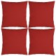 Sonata Декоративни възглавници, 4 бр, червени, 60x60 см, текстил
